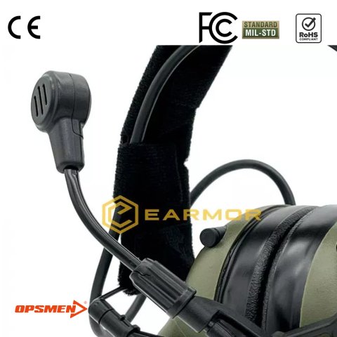 Earmor M32 Mark3 Milpro İşitme Koruyucu İletişim Mikrofonlu Kulaklık - Yeşil