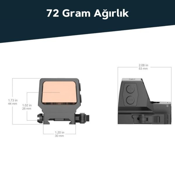 Vector Optics Frenzy Plus 1x22x32 QD Red Dot Reflexvisier Nişangah SCRD-65