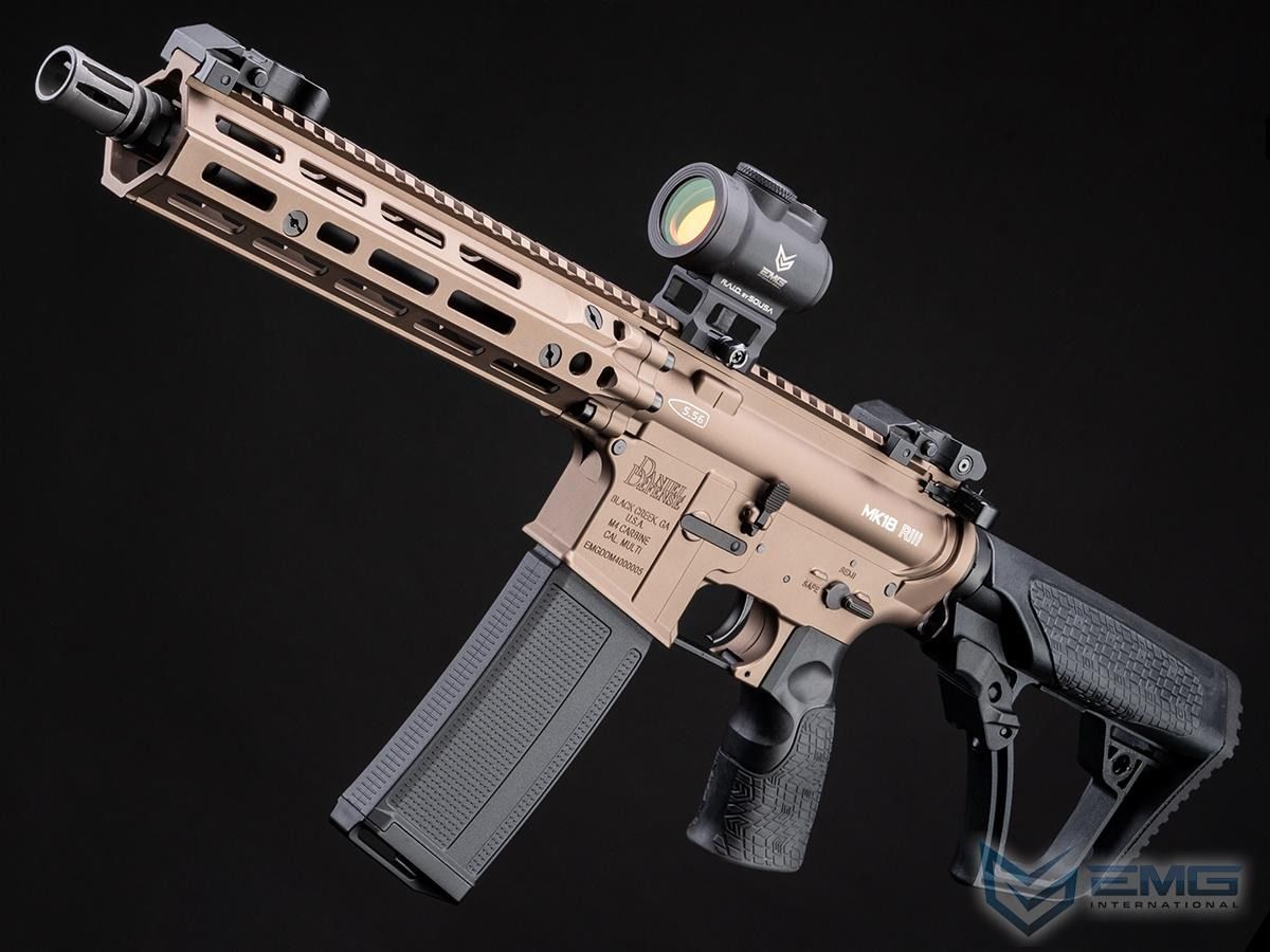 EMG HELIOS Daniel Defense Lisanslı MK18 RIII DESERT Airsoft AEG Tüfeği, CYMA Platinum QBS