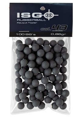 ISG .43CAL RUBBERBALL KAUÇUK HOME DEFENSE TOP T4E 100 adet - Siyah