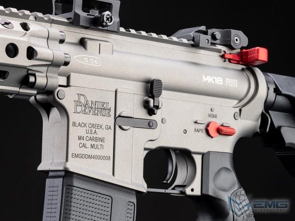 EMG HELIOS Daniel Defense Lisanslı MK18 RIII SILVER Airsoft AEG Tüfeği, CYMA Platinum