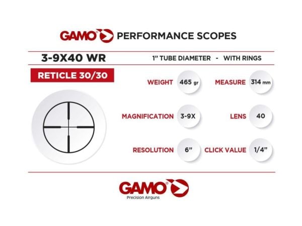 GAMO SCOPE 3-9X40WR Airsoft Tüfek Dürbünü