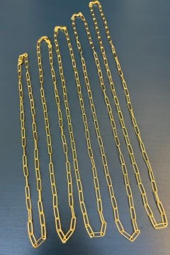 Ataç Gold Rengi Gümüş Zincir Kolye  By-7076 40 cm