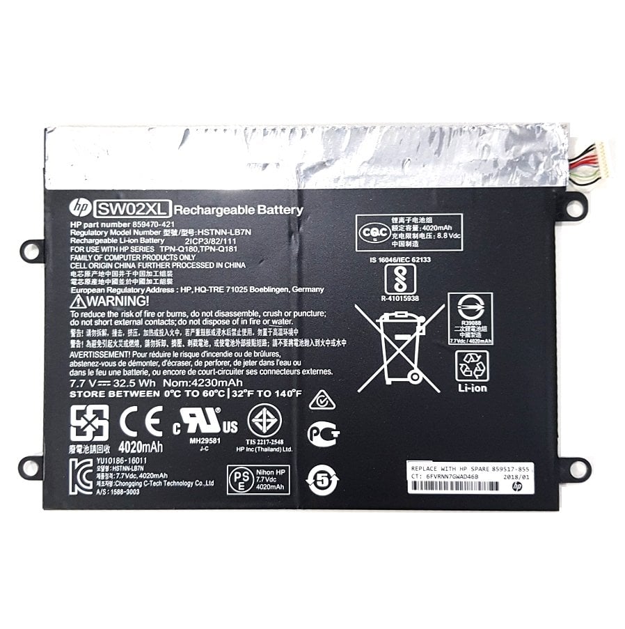 Orijinal Hp SW02XL 7.7V 32.5Wh 4020mAh Tablet Batarya Pil