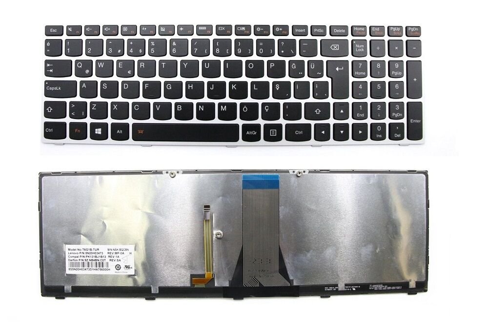 Orijinal Lenovo ideapad 500-15ISK 80NT Notebook Ledli Klavye Tuş Takımı