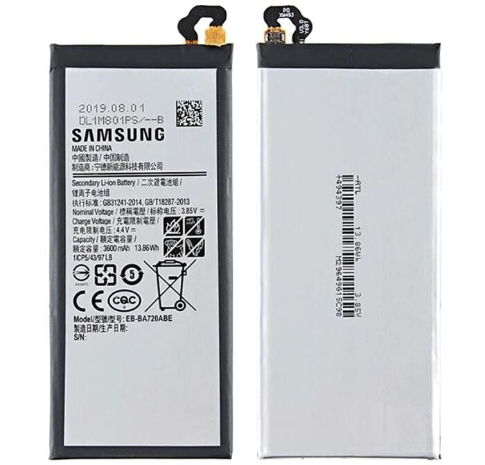 Samsung Orijinal Galaxy J7 2017 J720 4.4V 3600mAh 13.86Wh Cep Telefonu Batarya Pil