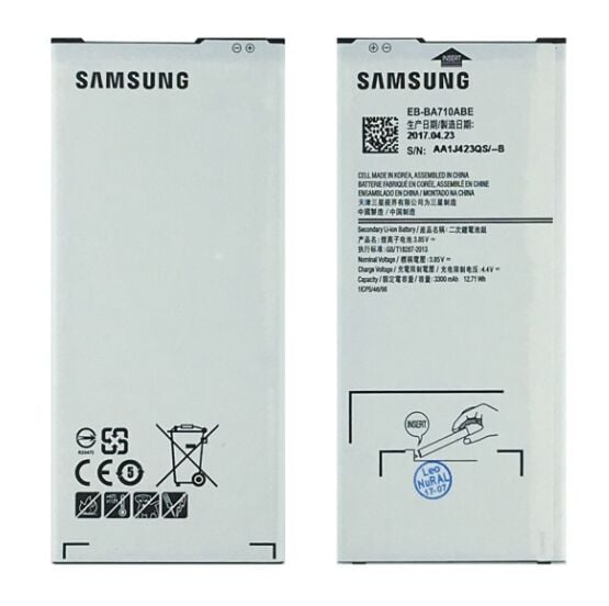 Samsung Orijinal Galaxy A7 2016 A710 4.4V 3300mAh 12.71Wh Cep Telefonu Batarya Pil