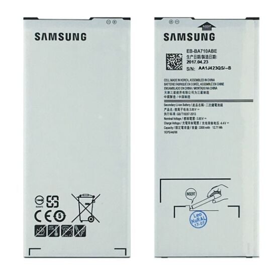 Samsung Orijinal Galaxy A7 A710F 4.4V 3300mAh 12.71Wh Cep Telefonu Batarya Pil