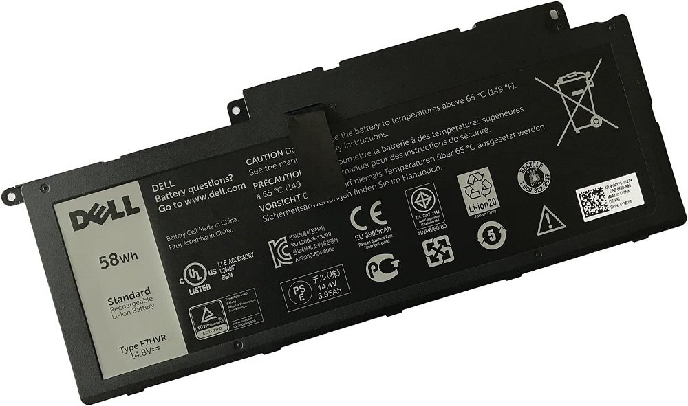 Orijinal Dell Type F7HVR 58Wh 14.8V 3800mAh Notebook Batarya Laptop Pil