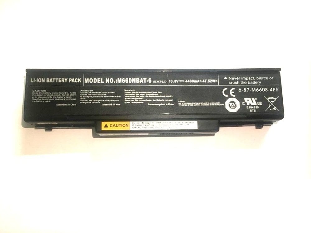 Orijinal Msi Clevo M660NBAT-6 6-87-M660S-4P5 10.8V 4400mAh Notebook Batarya Pil