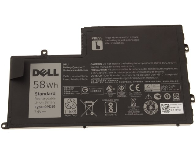 Orjinal Dell CN-0DFVYN TYPE 0PD19 7.4V 58Wh 7600mAh Laptop Batarya Pil (TYPE 0PD19)