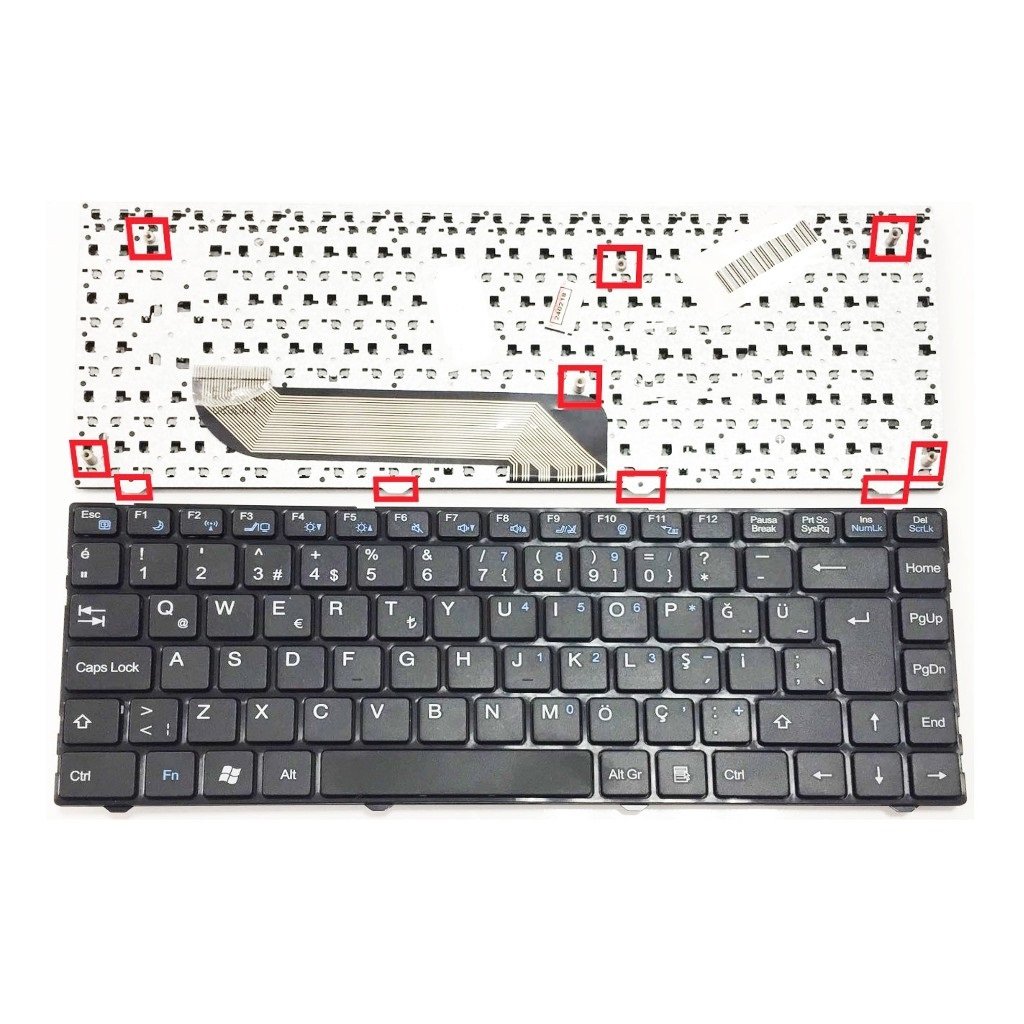 Orjinal Casper Nirvana CGE CLA CBL DOK-V6369A Notebook Klavye Laptop Tuş Takımı - Siyah