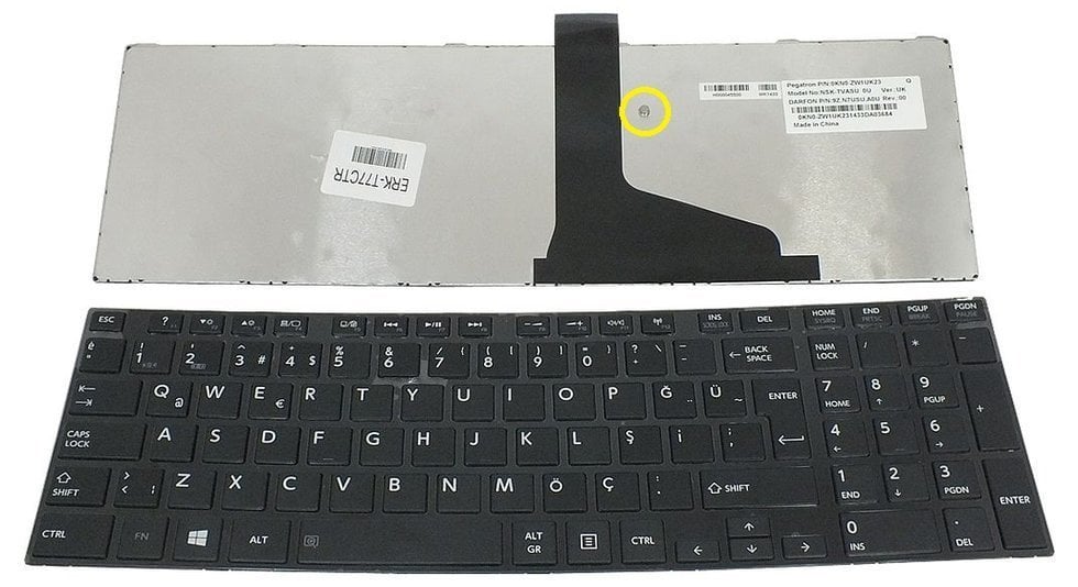 Toshiba Satellite C850 C855 C855D C870 C870D Klavye Tuş Takımı Siyah