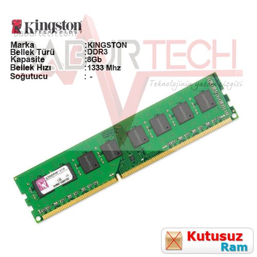 Kingston KVR1333D3N9/8G 8GB DDR3 1333 MHz PC Ram Bellek