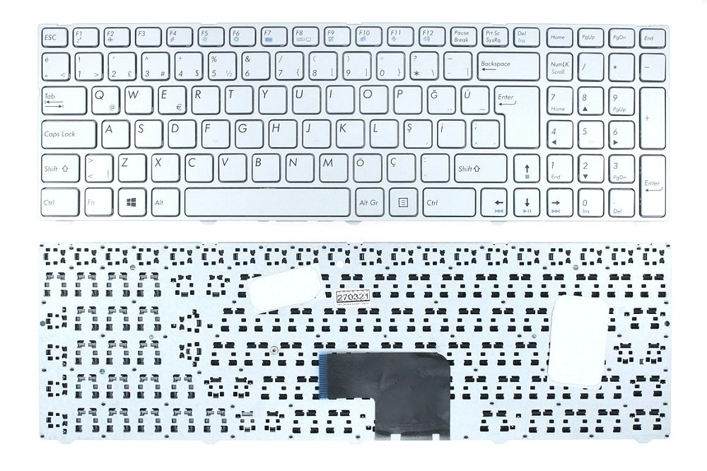 Casper Nirvana CSY CRY CSD C15B C15M C17  Notebook Klavye Laptop Tuş Takımı - Silver