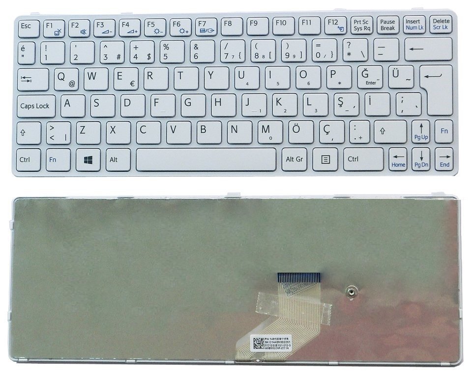 Orijinal Sony Vaio SVE111 Serisi Notebook Türkçe Beyaz Klavye Tuş Takımı 149103611
