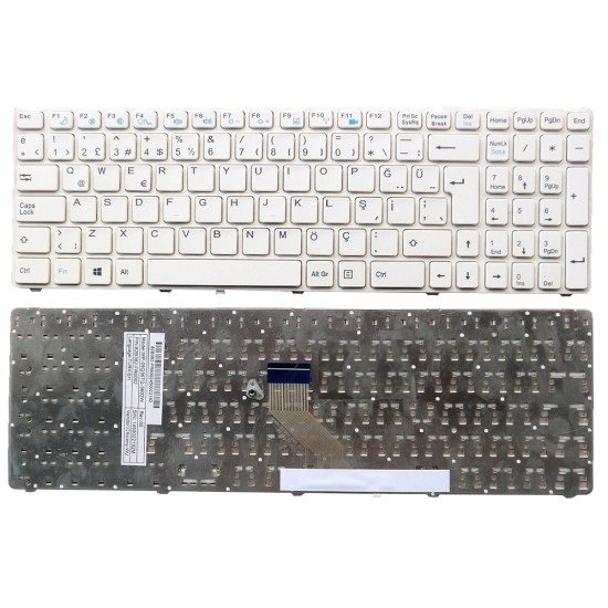 Casper Nirvana MT50 MT50II MT50IN MR55 Notebook Klavye Laptop Tuş Takımı - Beyaz