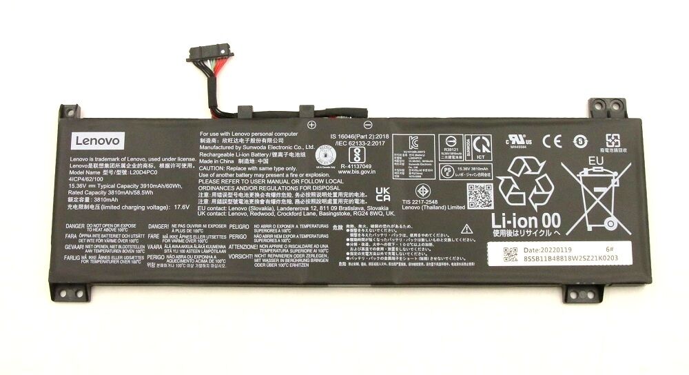 Lenovo Orijinal Legion 5-15ITH6H 82JH 82MH Notebook Batarya Laptop Pil
