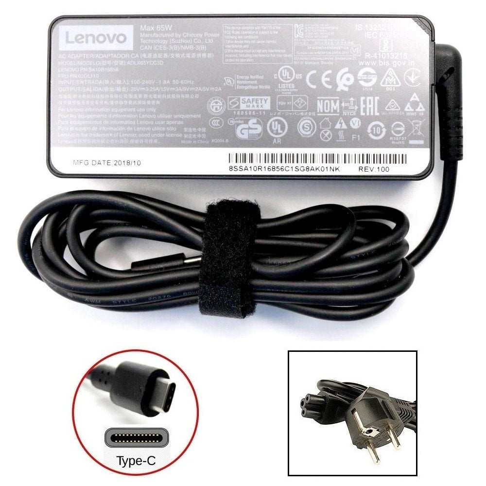 Orijinal Lenovo 02DL128 02DL126 02DL110 20V 3.25A Type C Adaptör Şarj Aleti