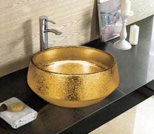 Pure G-230 41 cm Tezgah Üstü Altın Lavabo