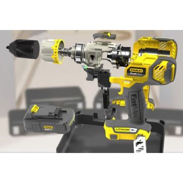 Stanley STDC18LHBK 18V LI-ION, 2,0 AH DARBELI MATKAP, 2 AKÜ, KITBOX