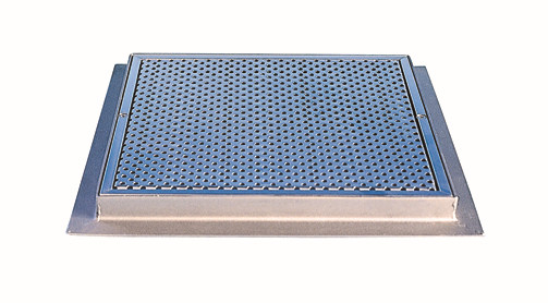 Betonarme havuzlar için paslanmaz dip emis ızgaraları Kare 750 x 750 mm dip süzgeç (Cr-Ni 304)