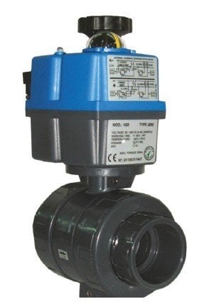 PVC Küresel elektrik aktüatörlü vana Ø 75 mm