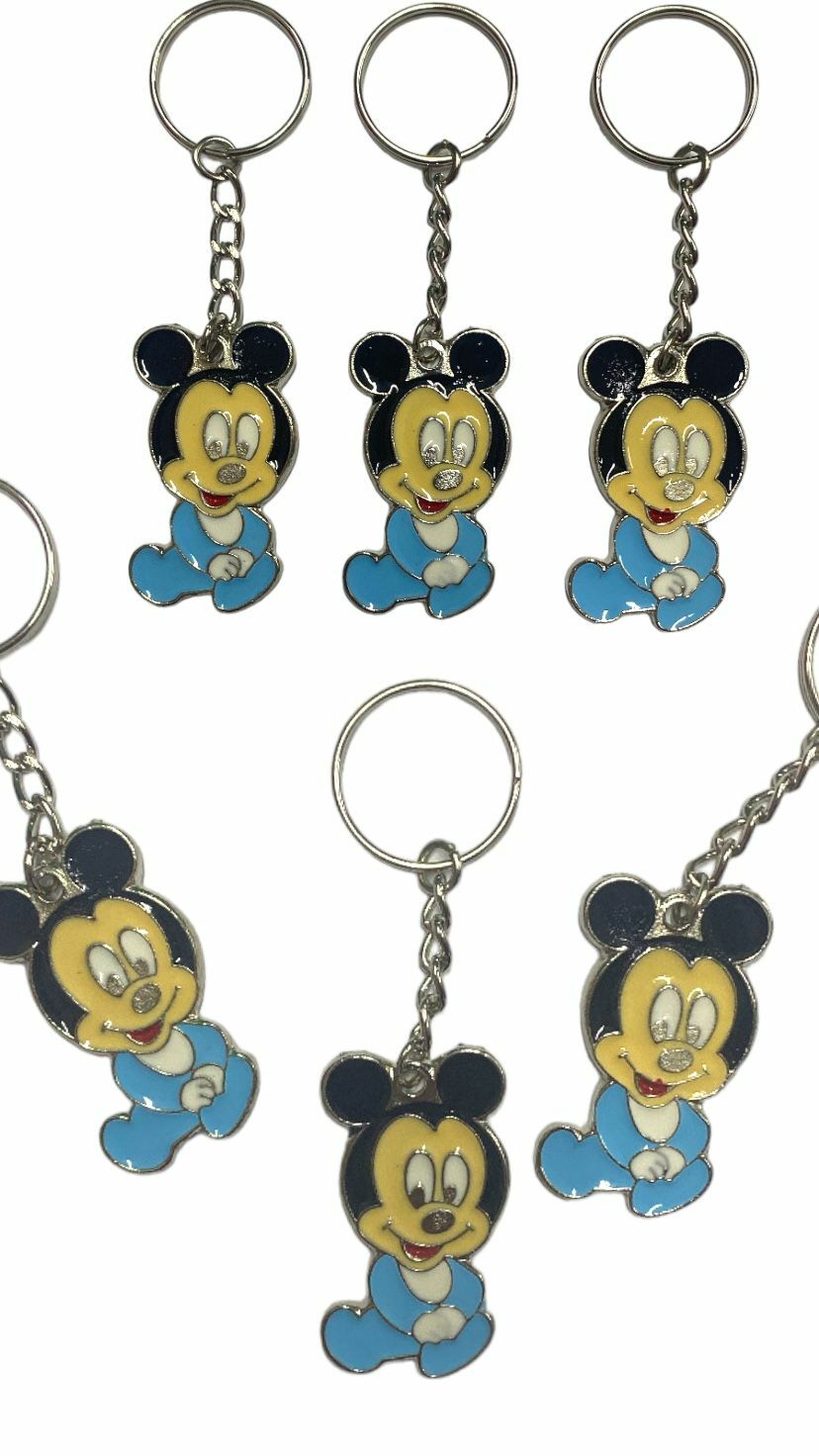 metal oturan mickey&minnie figürlü anahtarlık