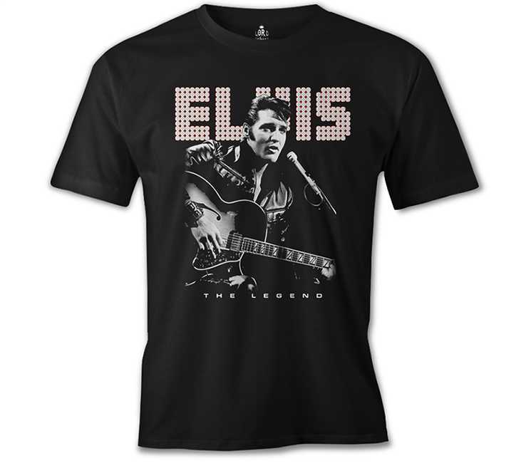 Elvis Presley - The Legend Siyah Erkek Tişört