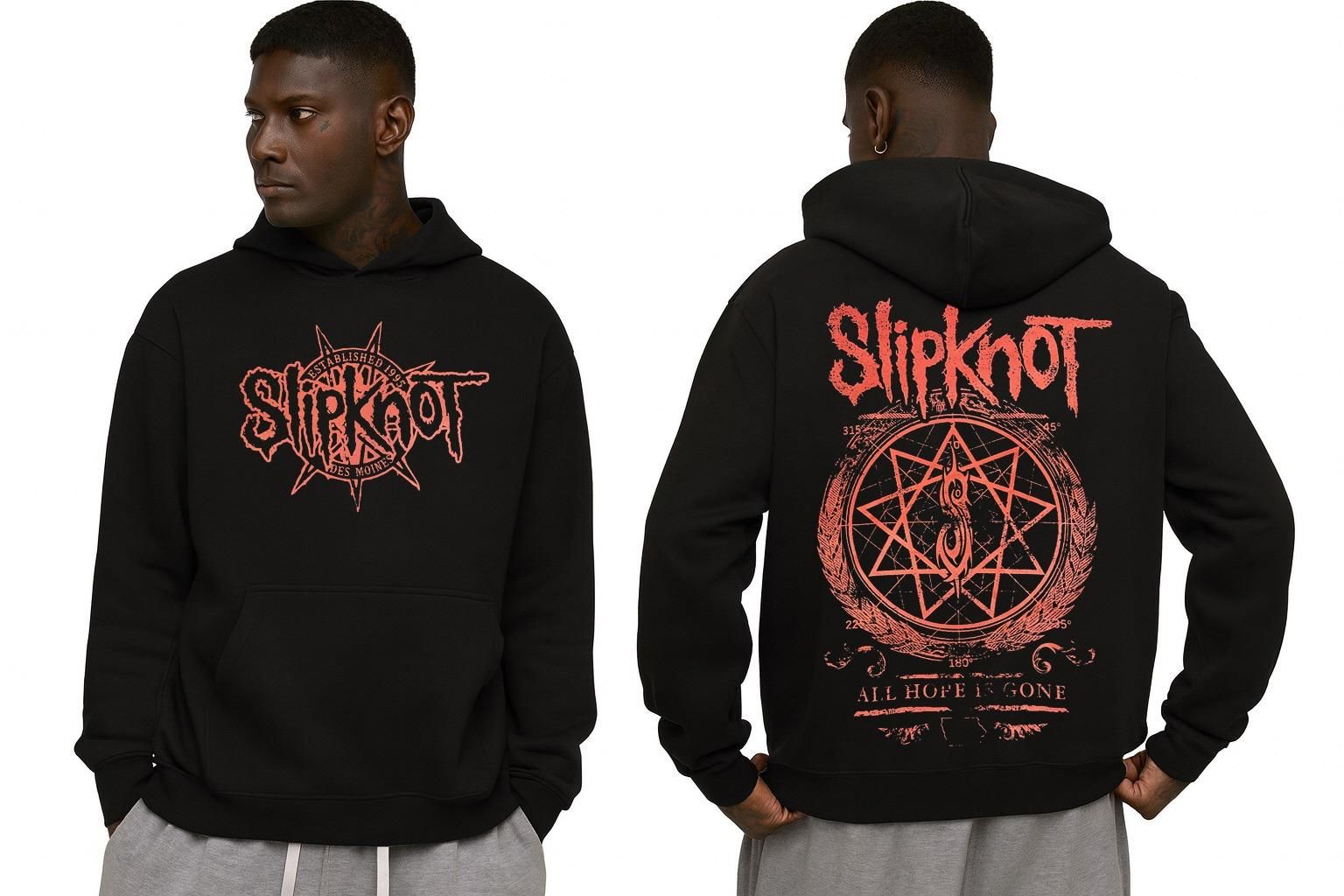 Slipknot Kapşonlu Siyah Erkek Sweatshirt XL