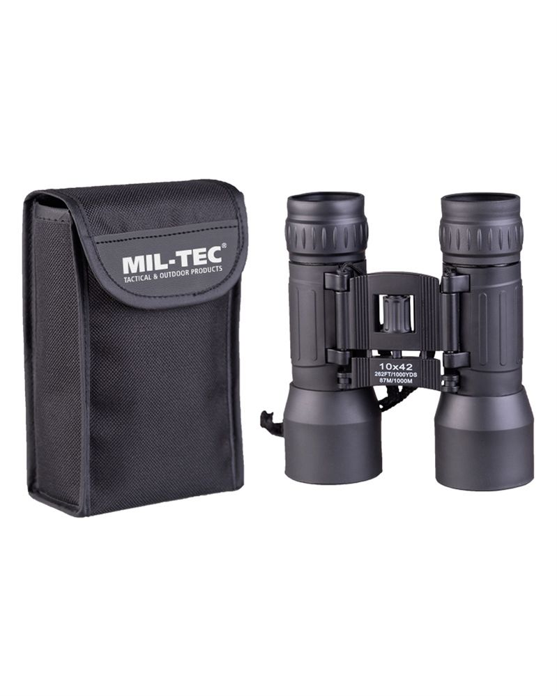 Mil-Tec® Katlanır El Dürbünü 10x42 Siyah - 15703002