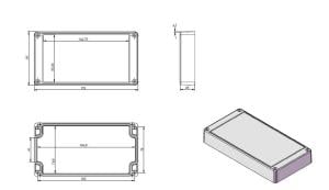 AK-SE-056-PC 175x90x100 ABS IP65 Şeffaf Kapaklı Contalı Kutu