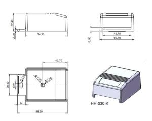 AK-HH-030-K Siyah 75x60x32  Klemens Çıkışı Kapalı Duvar Tipi Kutu