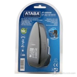 ATABA ÇAKMAK + 220V USB Araç Şarj Cihazı   2X Out:USB 5V 1A