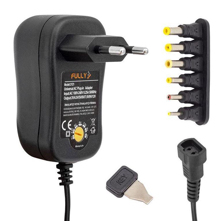 FULLY 3121 3-12V 1000 mA  1A KADEMELİ DC ADAPTÖR