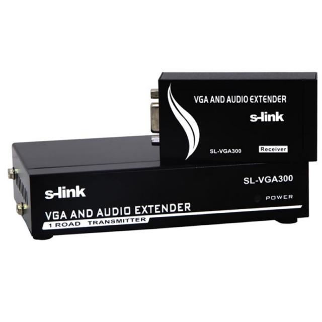 S-Link SL-VGA300  VGA Extender 1902x1200 Resolution  300mt With audio BY on CAT5-CAT6