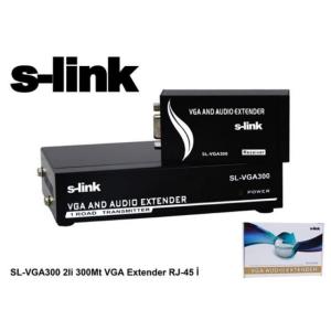 S-Link SL-VGA300  VGA Extender 1902x1200 Resolution  300mt With audio BY on CAT5-CAT6