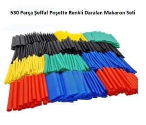 Makaron Seti Renkli 530 Parça Şeffaf Poşette