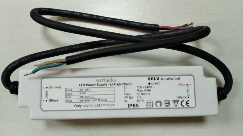 LED DRİVER SAR-60-700  60W 50~ 85V DC 700mA SARNEKS