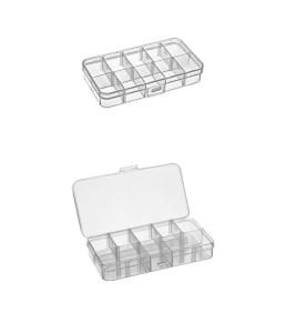 Setbox 607 10 Seyyar Bölmeli Şeffaf Organizer Kutu 69 x 132 x 25 mm