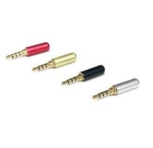 STEREO MİC 3,5mm 3 BOĞUM ERKEK METAL JAK SİYAH- KIRMIZI-SARI-GRİ  KULAKLIK TİPİ