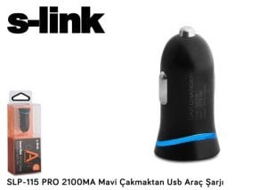 S-LİNK SLP-115  ÇAKMAK USB Araç Şarj Cihazı SİYAH   Out:USB 5V 2100 mA