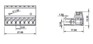 0/7 MR 3,81mm 7Lİ SOKET yeşil KABLO BİRLEŞTİRME ERKEK SKBK 3,81-KB/7 11161 MR