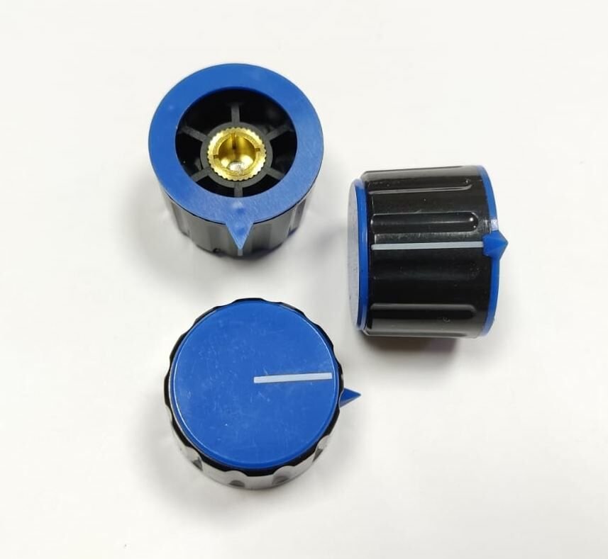 Pot Düğmesi Gagalı KN116-D Mavi Göbekten Vidalı ( Pot Başlığı )