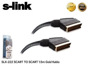 S-LİNK  SLX-222  TV SCART- SCART 1,5 mt GOLD