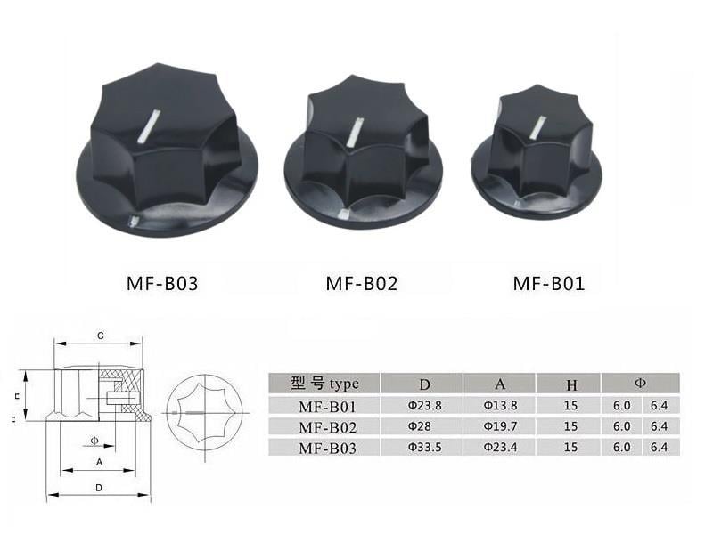 Pot Düğmesi MF-B02 Çap: 28mm