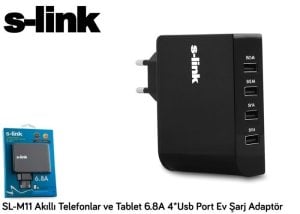 S-LİNK USB 4 LÜ 5V 6,8A ŞARJ SL-M11