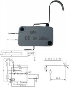 SWİTCH PALETLİ 16x28mm 28mm 3A  ( KANCA PALETLİ ) KW7 IC-170-2