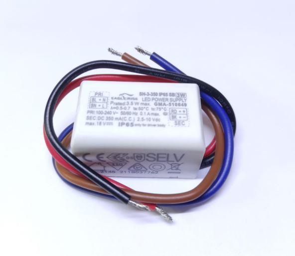 Led Driver 1WX1-3 LED  EG-SH-3-350-SB 350mA 2.5~10Vdc PF>0.5 IP65 Eaglerise