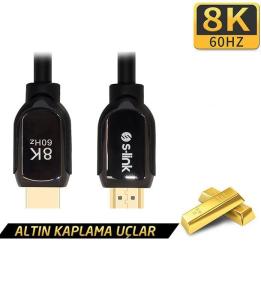 S-link SL-H8K01 HDMI TO HDMI 1.5m 8K Ultra HDR 2.1V 7680P Metal Kılıflı Kablo